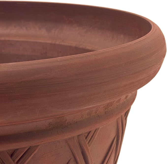 Nicexshop Large Terra Cotta Basket Weave Plant Pot