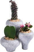 Nicexshop Small Gray Granite Decorative Planter Pots
