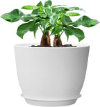 Nicexshop 12 Inch Black Speckled Plastic Plant Pot