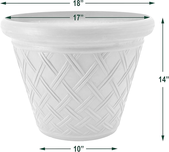 Nicexshop Large Terra Cotta Basket Weave Plant Pot