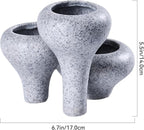 Nicexshop Small Gray Granite Decorative Planter Pots
